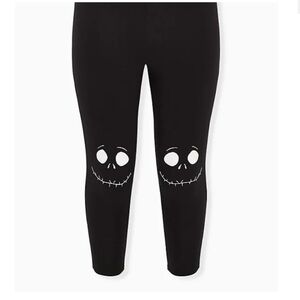 🆕DISNEY NBC JACK SKELLINGTON FACE CROP LEGGING
